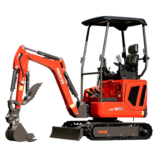 EX HUAYEE HY16C MINI EXCAVATOR W/ D722 KUBOTA ENGINE, HYDRUALIC THUMB, HYDRUALIC SWING BOOM. WITH WARRANTY