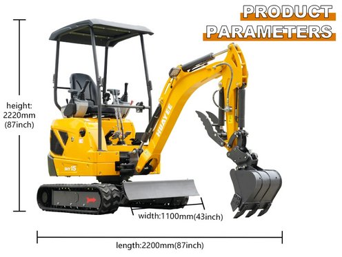 HUAYEE SHY15 MINI EXCAVATOR W/KUBOTA DIESEL AND LOADED WITH FEATURES