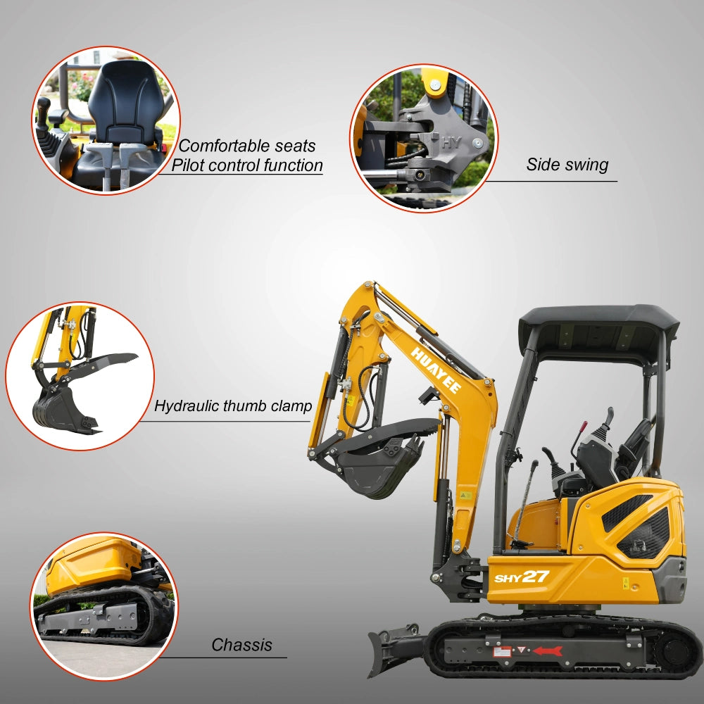 HUAYEE SHY27 MINI EXCAVATOR W/ KUBOTA D1105 ENGINE & LOADED WITH FEATURES