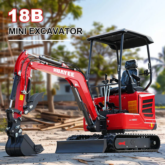 EX HUAYEE HY18B MINI EXCAVATOR W/ KUBOTA D722 DIESEL ENGINE, HYDRAULIC THUMB, HYDRUALIC SWING BOOM. WITH WARRANTY